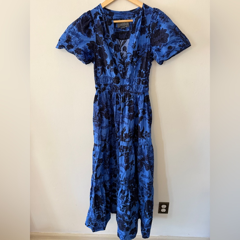 Anthropologie Somerset Blue and Black Maxi Dress - Picture 4 of 9